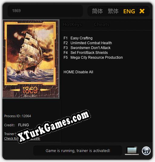 1869: Cheats, Trainer +5 [FLiNG]
