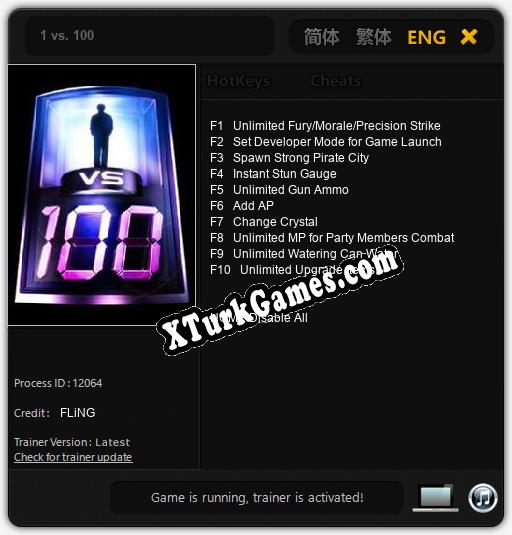 İçin Trainer’ı Çıktı 1 vs. 100 [v1.0.2]