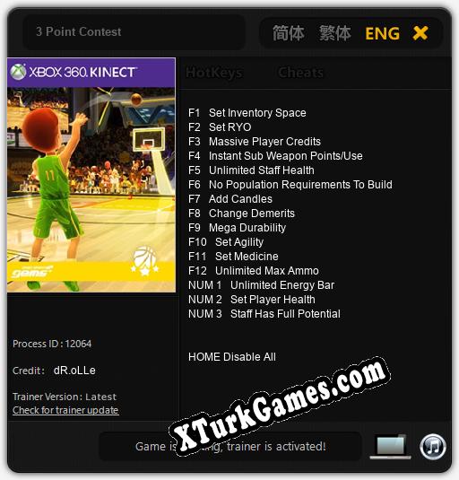 3 Point Contest: Cheats, Trainer +15 [dR.oLLe]