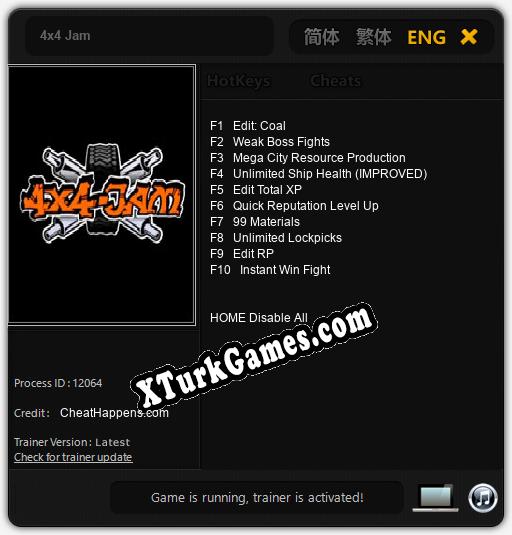 4x4 Jam: Cheats, Trainer +10 [CheatHappens.com]