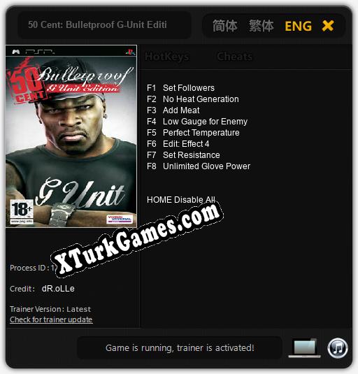 50 Cent: Bulletproof G-Unit Edition: Cheats, Trainer +8 [dR.oLLe]