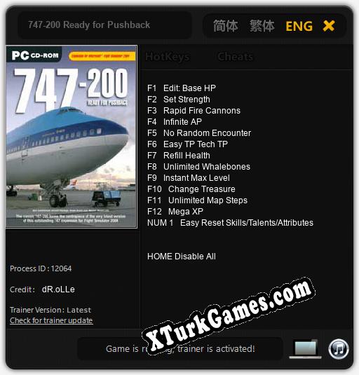 747-200 Ready for Pushback: Trainer’ı (V1.0.72)
