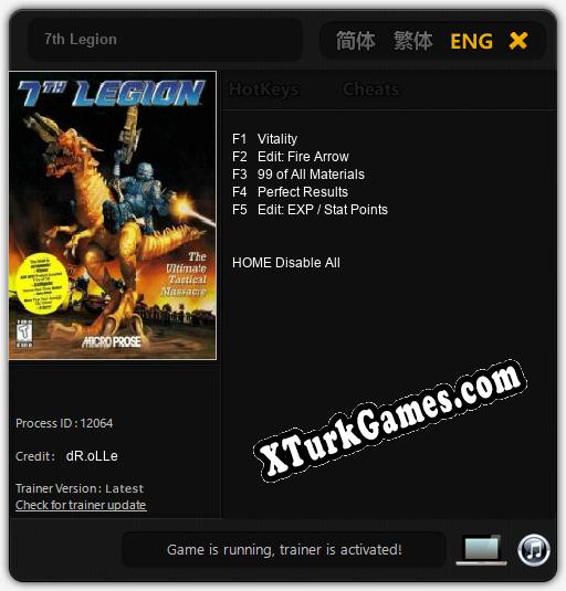7th Legion: Trainer’ı (V1.0.40)