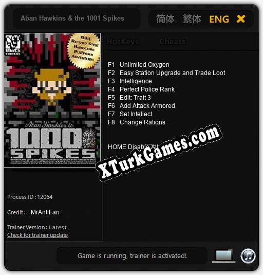Aban Hawkins & the 1001 Spikes: Cheats, Trainer +8 [MrAntiFan]