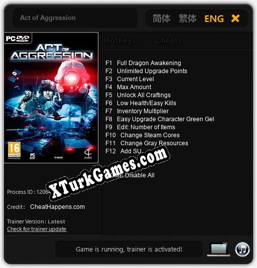 Act of Aggression: Trainer +12 [v1.7]