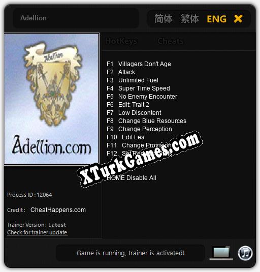 Adellion: Cheats, Trainer +12 [CheatHappens.com]
