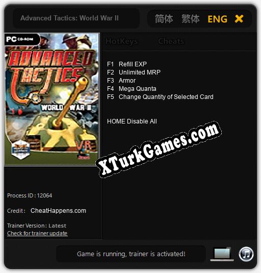 İçin Trainer’ı Çıktı Advanced Tactics: World War II [v1.0.8]