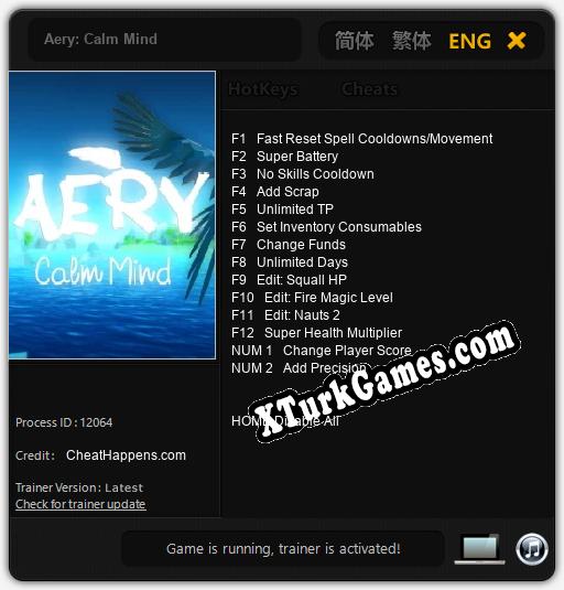 İçin Trainer’ı Çıktı Aery: Calm Mind [v1.0.8]