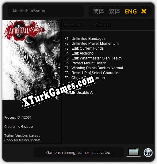 Afterfall: InSanity: Trainer’ı (V1.0.38)