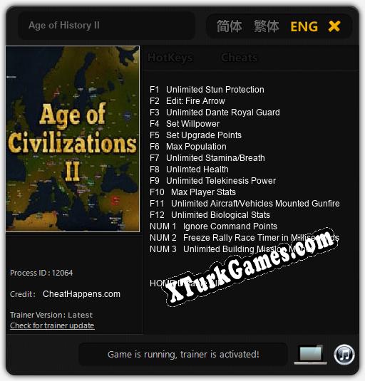 Age of History II: Trainer’ı (V1.0.8)