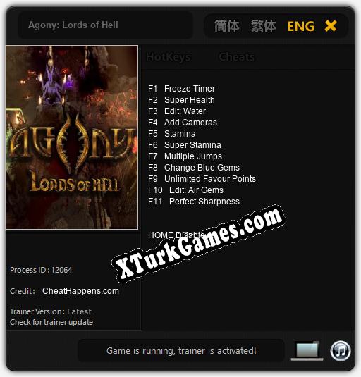 İçin Trainer’ı Çıktı Agony: Lords of Hell [v1.0.8]