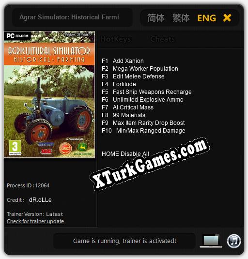 Agrar Simulator: Historical Farming: Cheats, Trainer +10 [dR.oLLe]
