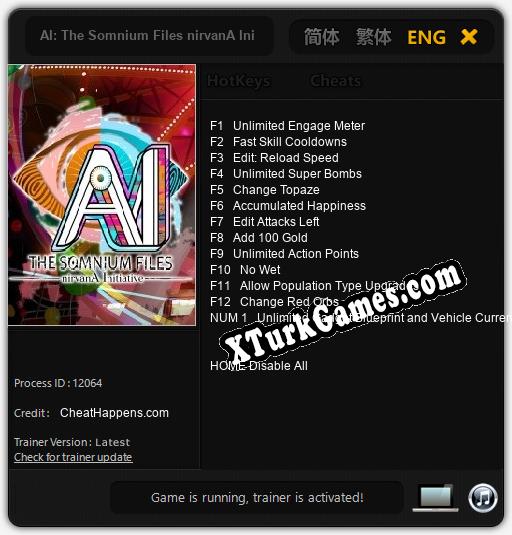 İçin Trainer’ı Çıktı AI: The Somnium Files nirvanA Initiative [v1.0.3]