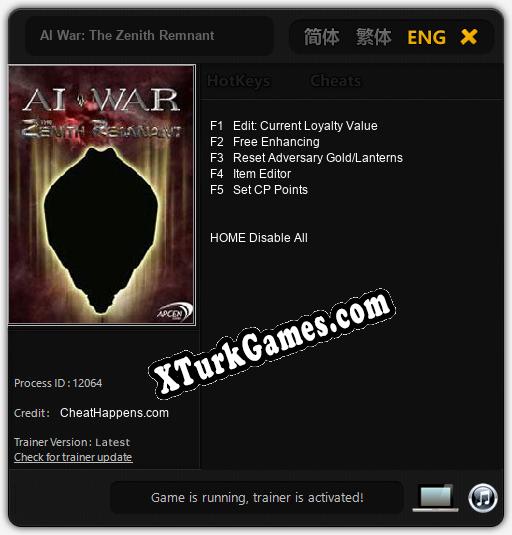 AI War: The Zenith Remnant: Trainer +5 [v1.3]