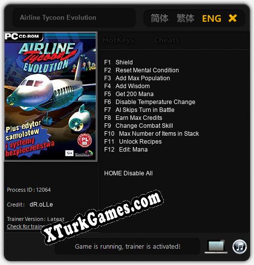 Airline Tycoon Evolution: Trainer +12 [v1.1]