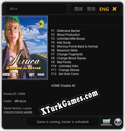 Alice: Trainer +12 [v1.3]