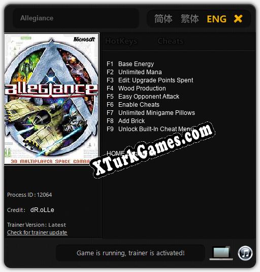 Allegiance: Cheats, Trainer +9 [dR.oLLe]