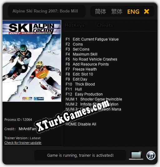 Alpine Ski Racing 2007: Bode Miller vs. Hermann Maier: Trainer +15 [v1.8]