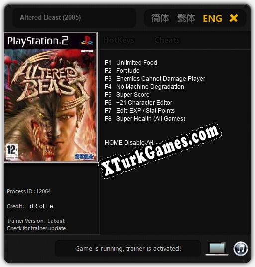 Altered Beast (2005): Trainer +8 [v1.5]
