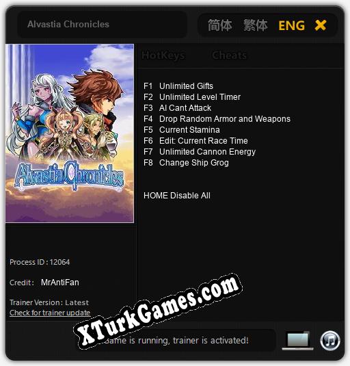 Alvastia Chronicles: Trainer +8 [v1.2]
