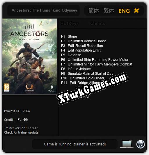 Ancestors: The Humankind Odyssey: Cheats, Trainer +11 [FLiNG]