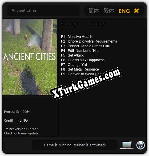 İçin Trainer’ı Çıktı Ancient Cities [v1.0.7]