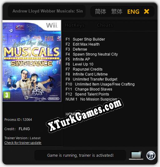 Andrew Lloyd Webber Musicals: Sing & Dance: Trainer’ı (V1.0.59)