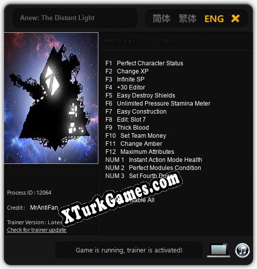 Anew: The Distant Light: Trainer +15 [v1.9]
