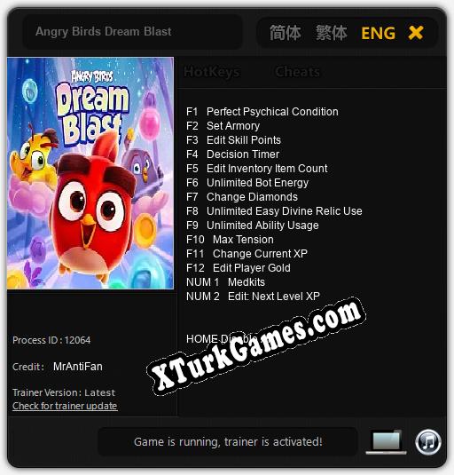Angry Birds Dream Blast: Trainer’ı (V1.0.19)