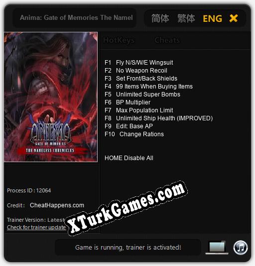 İçin Trainer’ı Çıktı Anima: Gate of Memories The Nameless Chronicles [v1.0.6]