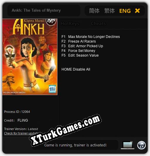 Ankh: The Tales of Mystery: Trainer’ı (V1.0.91)