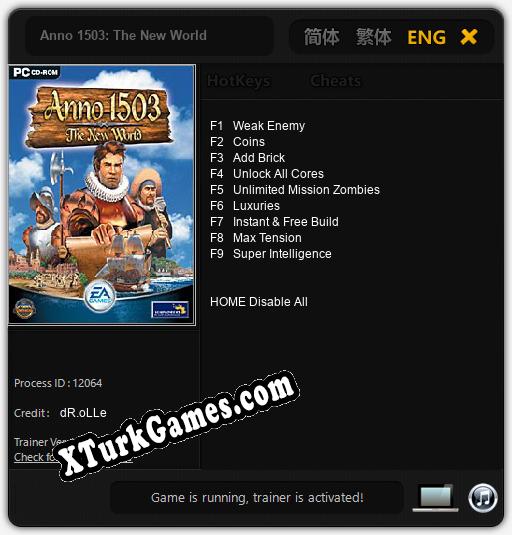 Anno 1503: The New World: Trainer +9 [v1.2]