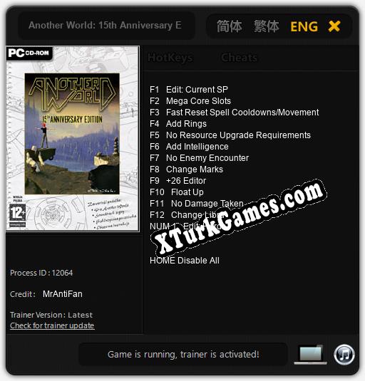 Another World: 15th Anniversary Edition: Cheats, Trainer +13 [MrAntiFan]