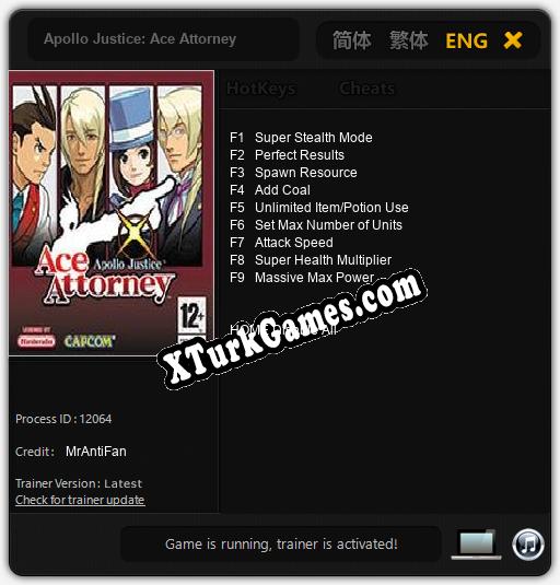 Apollo Justice: Ace Attorney: Trainer’ı (V1.0.15)