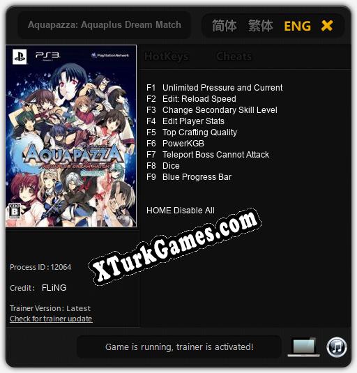 Aquapazza: Aquaplus Dream Match: Trainer +9 [v1.6]