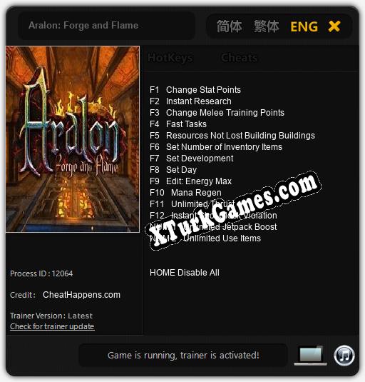 İçin Trainer’ı Çıktı Aralon: Forge and Flame [v1.0.8]