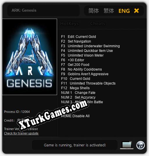 İçin Trainer’ı Çıktı ARK: Genesis [v1.0.7]