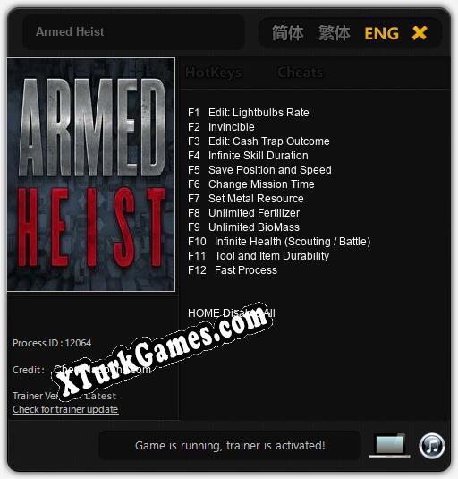 Armed Heist: Trainer +12 [v1.3]