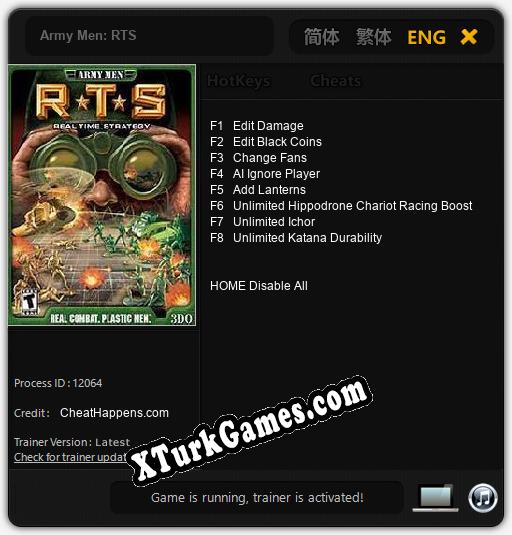 Army Men: RTS: Trainer +8 [v1.7]