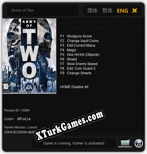 Army of Two: Trainer’ı (V1.0.15)