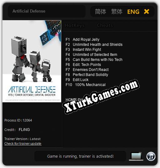 Artificial Defense: Trainer’ı (V1.0.98)