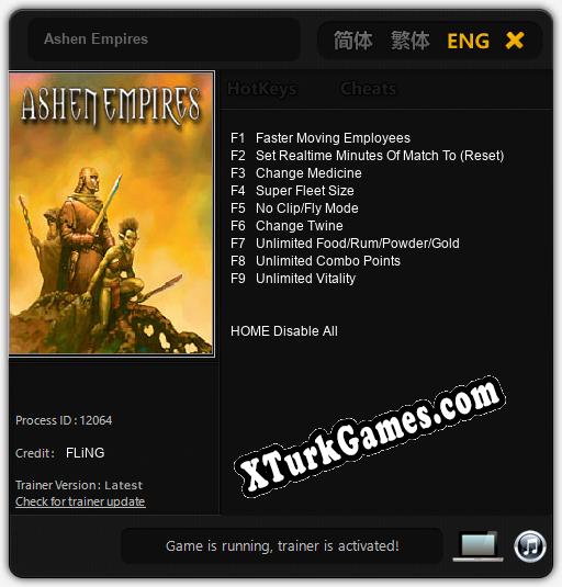 Ashen Empires: Trainer +9 [v1.5]