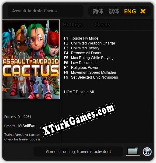 Assault Android Cactus: Trainer +9 [v1.7]