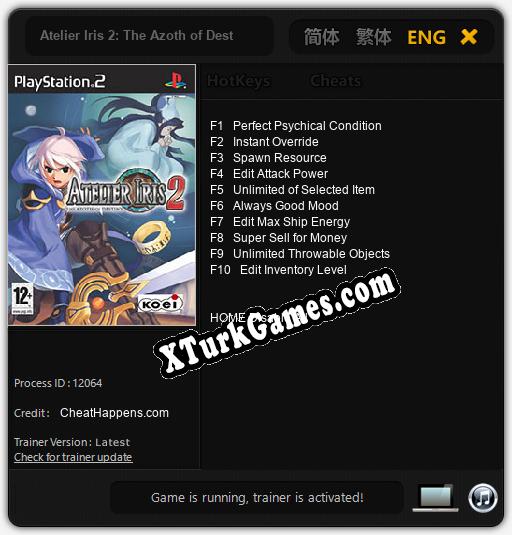 Atelier Iris 2: The Azoth of Destiny: Trainer +10 [v1.6]