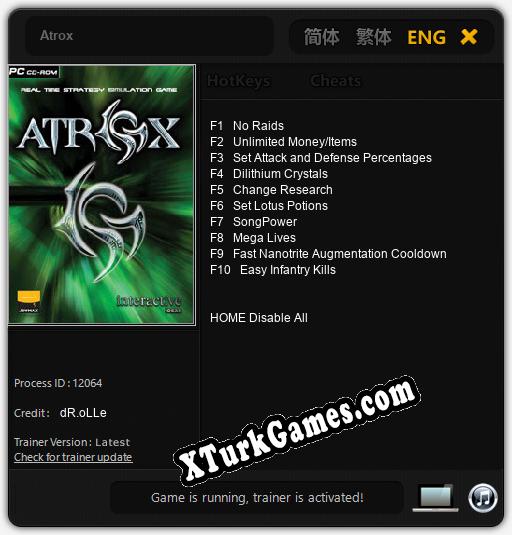Atrox: Trainer’ı (V1.0.59)