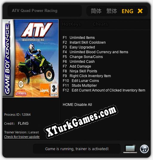ATV Quad Power Racing: Trainer +12 [v1.8]