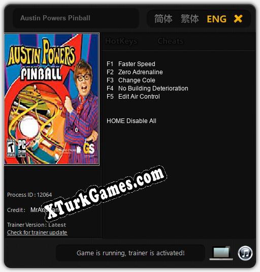 Austin Powers Pinball: Trainer’ı (V1.0.48)