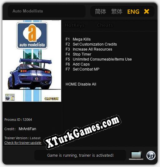 Auto Modellista: Cheats, Trainer +7 [MrAntiFan]