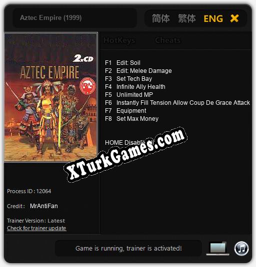Aztec Empire (1999): Trainer’ı (V1.0.86)