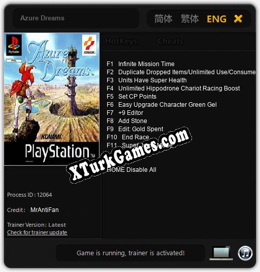Azure Dreams: Trainer’ı (V1.0.34)